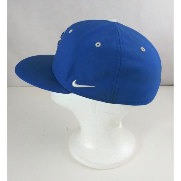 Vintage Nike Blue Team Logo Embroidered Fitted Baseball Cap Size 6.78" S/M - Picture 5 of 9